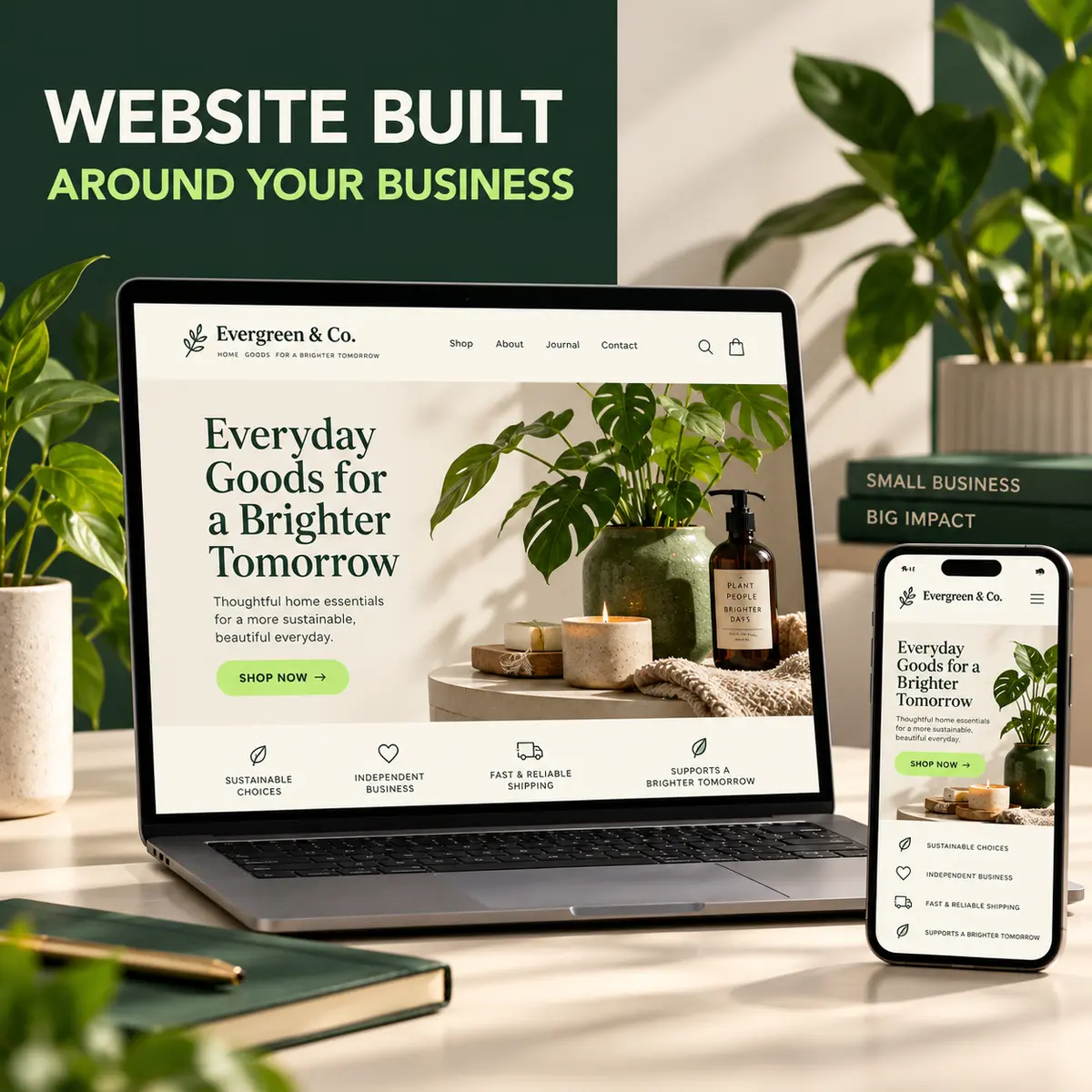 small business website build article artwork for Phillips Digital.